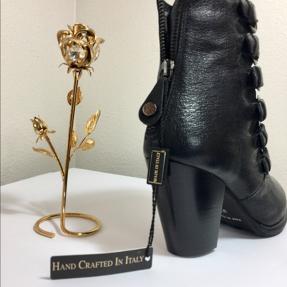 FABIANELLI Boots buckle Made in Italy Blk Sz 7/37 - Picture 2 of 8